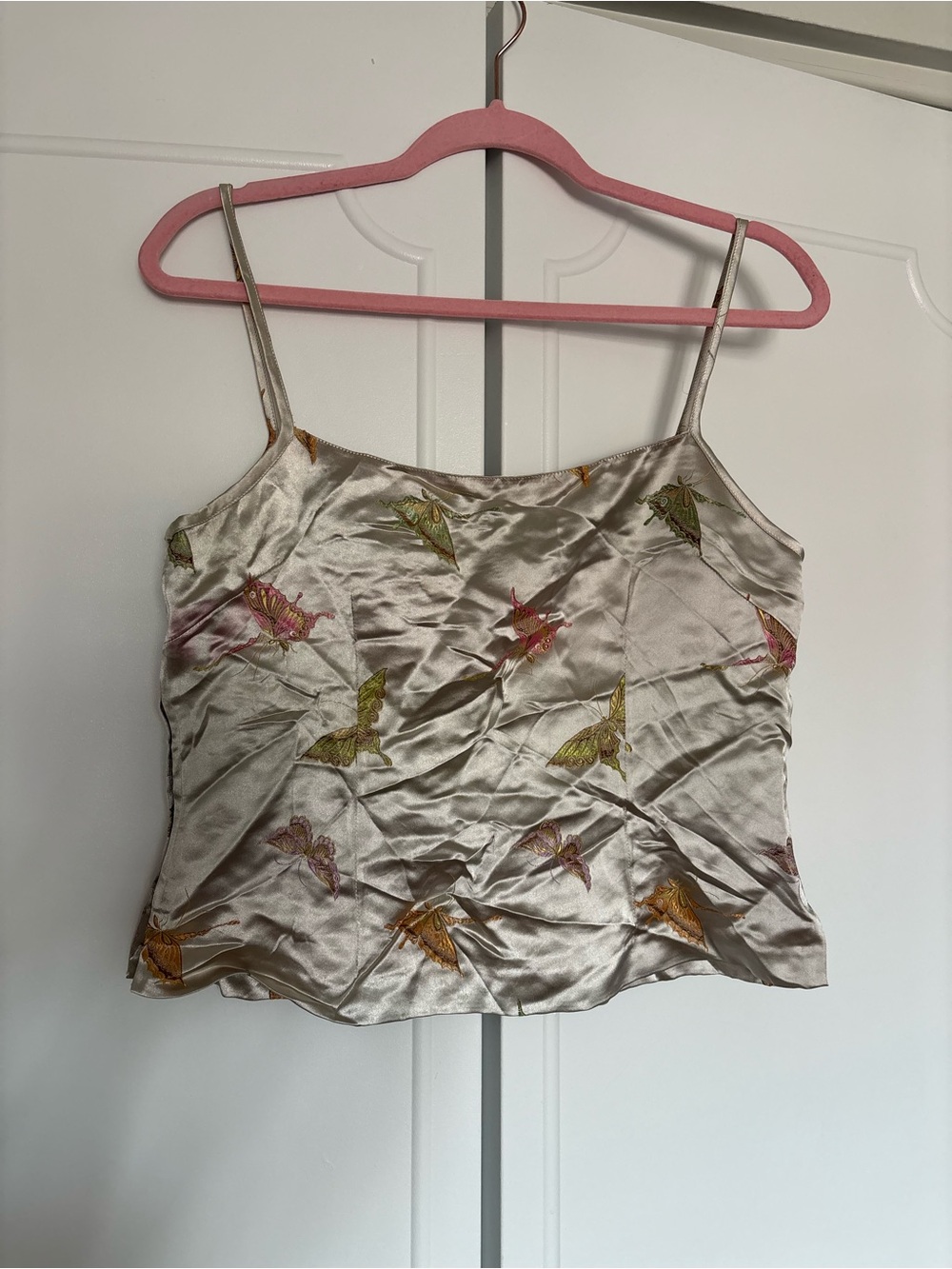 Emily Rose Champagne Butterfly Embroidered Satin Cami